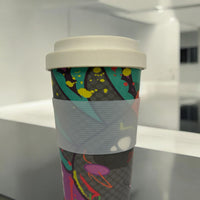 Full colour digital printed sustainable bamboo fibre coffee cup