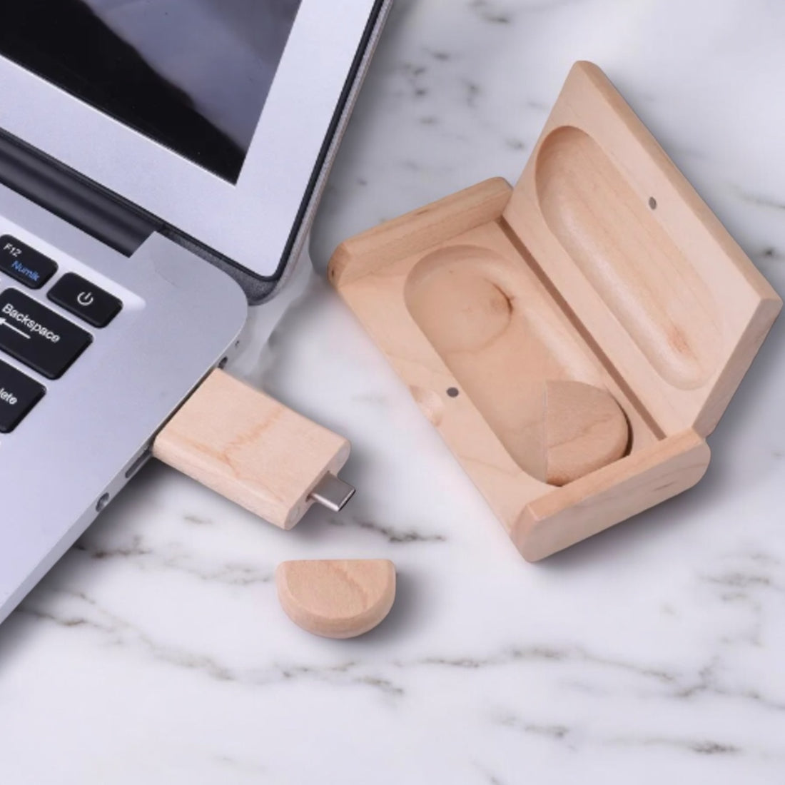 Double Ender wooden USB flashdrive